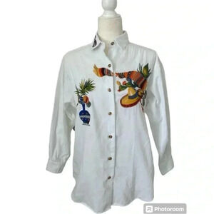 Red Ridge Mountain Outfitters Embroidered Mexican Shirt Cinco De Mayo Size S.